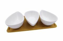 BAMBU TEPSİLİ 3'LÜ SOSLUK/REÇELLİK