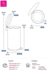BOMBE KAPAKLI ÇÖP KOVASI 30 LİTRE SİYAH