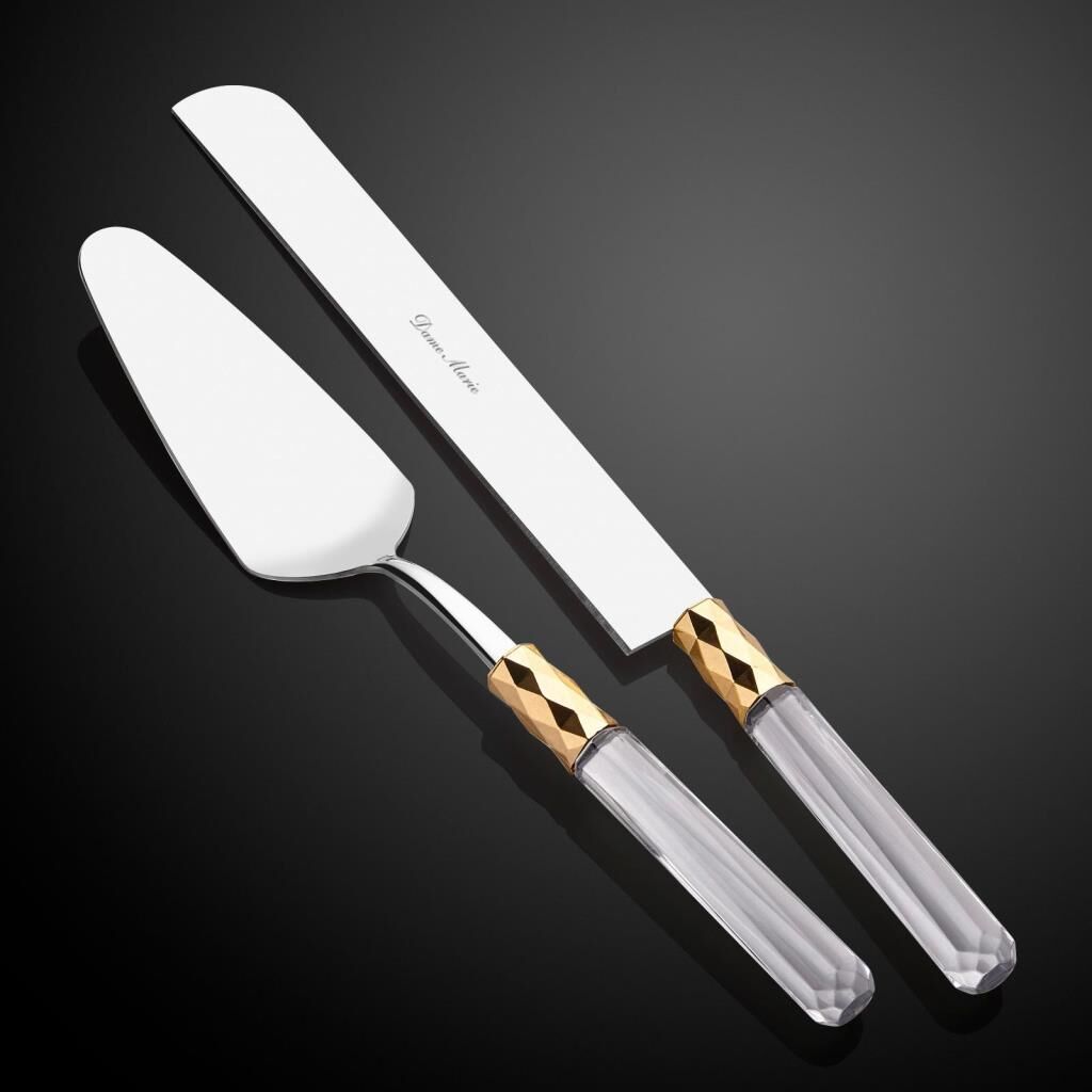 DİAMOND SADE ŞEFFAF 2 PARÇA PASTA SETİ