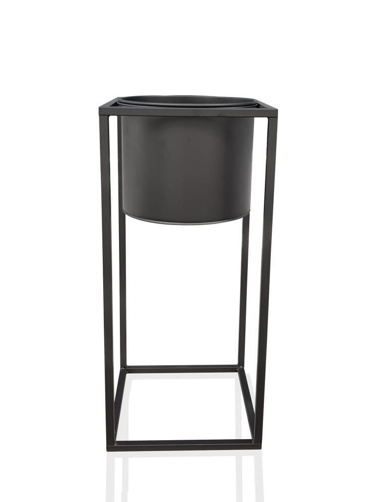 SİYAH AYAKLI SAKSI 60X30CM