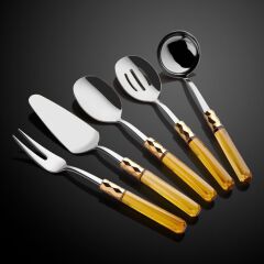 DİAMOND SADE AMBER 5 PARÇA AKRİLİK SERVİS SETİ