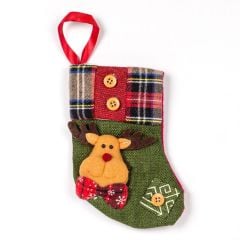 GEYİK FİGÜRLÜ ÇORAP NOEL DEKOR 13X16CM