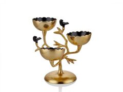 LOVE BIRD SERİSİ SİYAH 3'LÜ KASE/SUNUMLUK 30CM