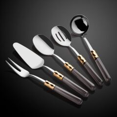 DİAMOND SADE FÜME 5 PARÇA AKRİLİK SERVİS SETİ