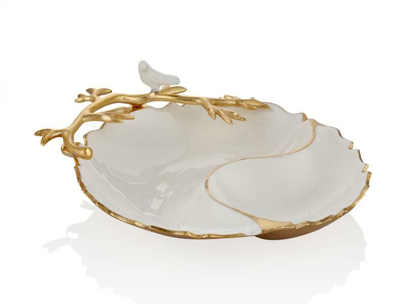 LOVE BIRD SERİSİ BEYAZ SOSLUKLU KASE/DEKOR 36CM