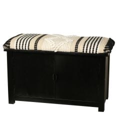 SİYAH OTANTİK DOLAP/PUF 76X35X48CM