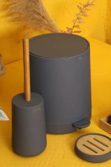GRİ BAMBU 6 PARÇA BANYO SETİ