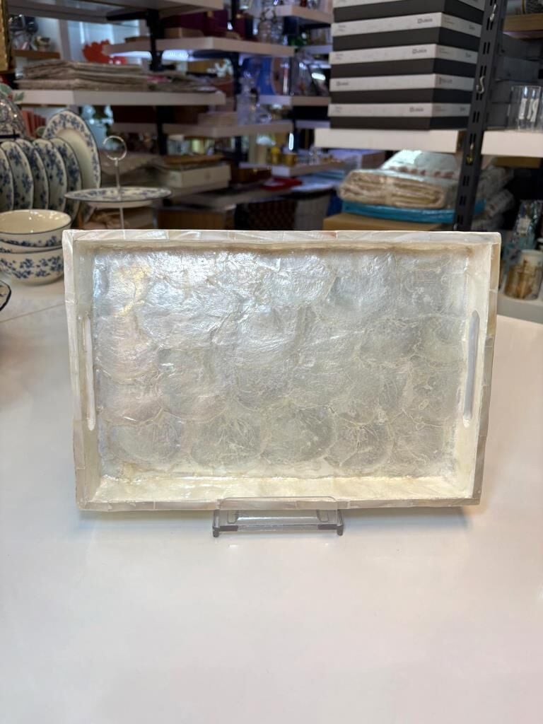KREM SEDEFLİ DİKDÖRTGEN TEPSİ 30X20CM