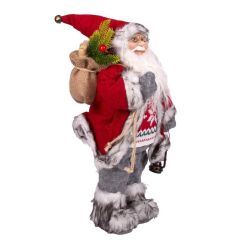 GRİ PANTOLONLU FENERLİ NOEL BABA 45CM
