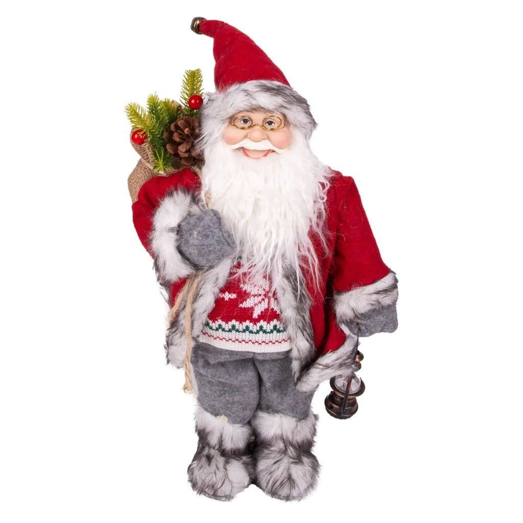 GRİ PANTOLONLU FENERLİ NOEL BABA 30CM