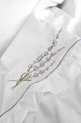 LAVANDA NAKIŞLI 300TC SATEN ÇİFT KİŞİLİK NEVRESİM TAKIMI