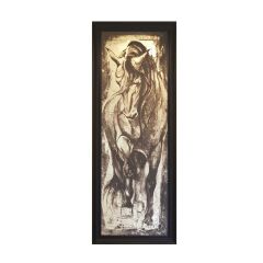 ALTIN YALDIZLI AT BEZ TABLO 45x128cm DESEN2