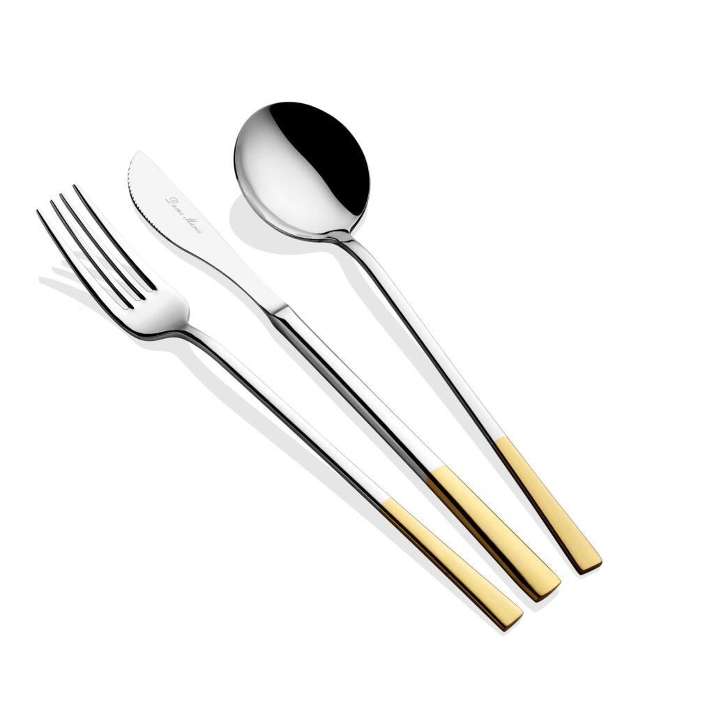 ELİA GOLD 24K YARIM DEKORLU 6 KİŞİLİK 36 PARÇA ÇATAL KAŞIK BIÇAK TAKIMI