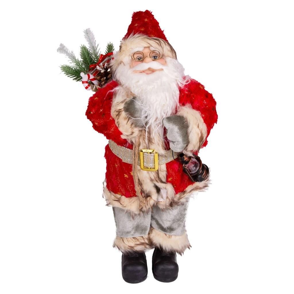 YEŞİLİ PANTOLONLU HEDİYE ÇUVALLI NOEL BABA 45CM