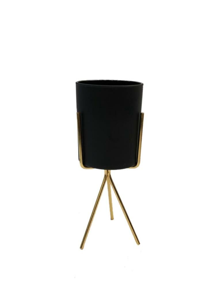 SİYAH METAL AYAKLI MUMLUK/KUP