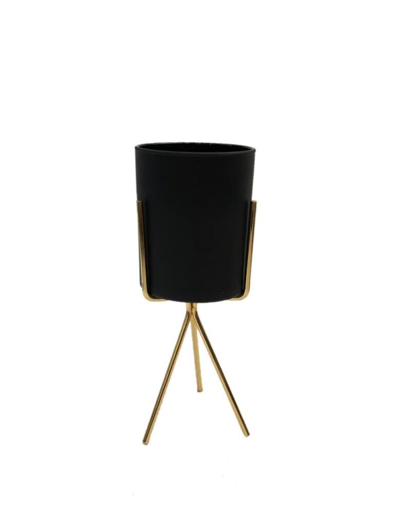 SİYAH METAL AYAKLI MUMLUK/KUP
