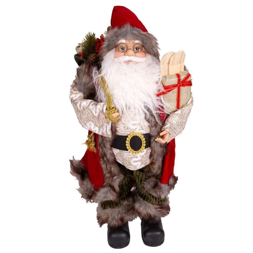 YEŞİLİ PANTOLONLU KAYAK TAKIMLI NOEL BABA 45CM