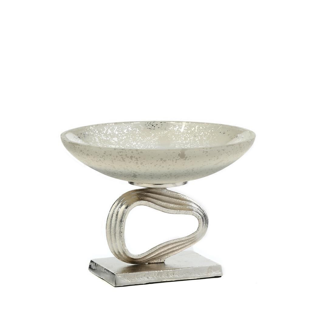 JÜPİTER GÜMÜŞ AYAKLI KASE/DEKOR 25CM