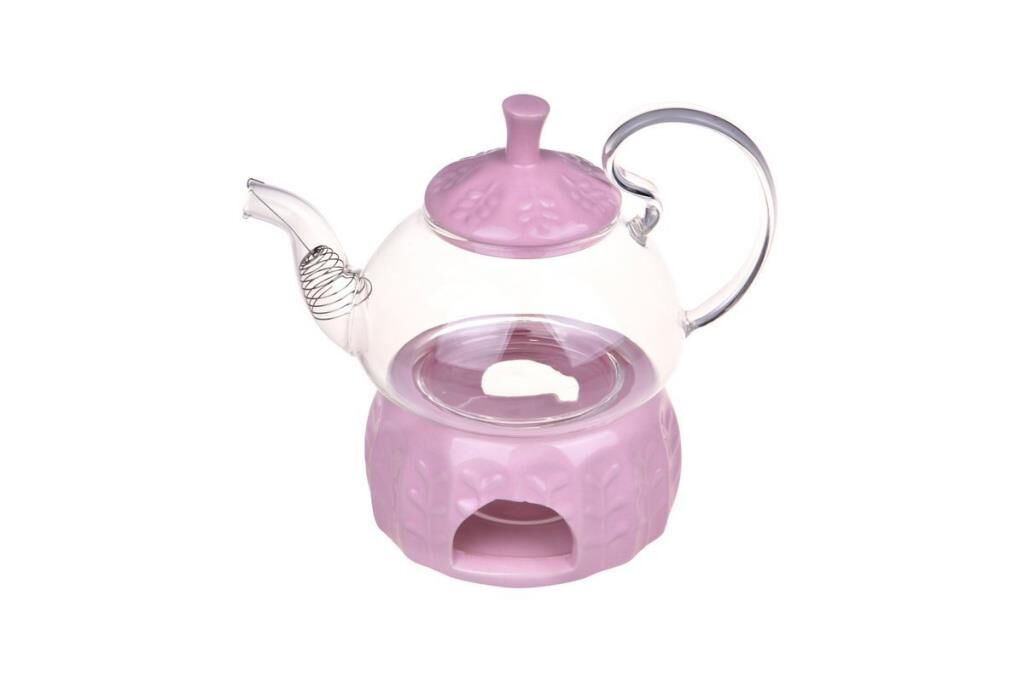 Palida - Isıtıcılı Demlik 600 ml Pembe