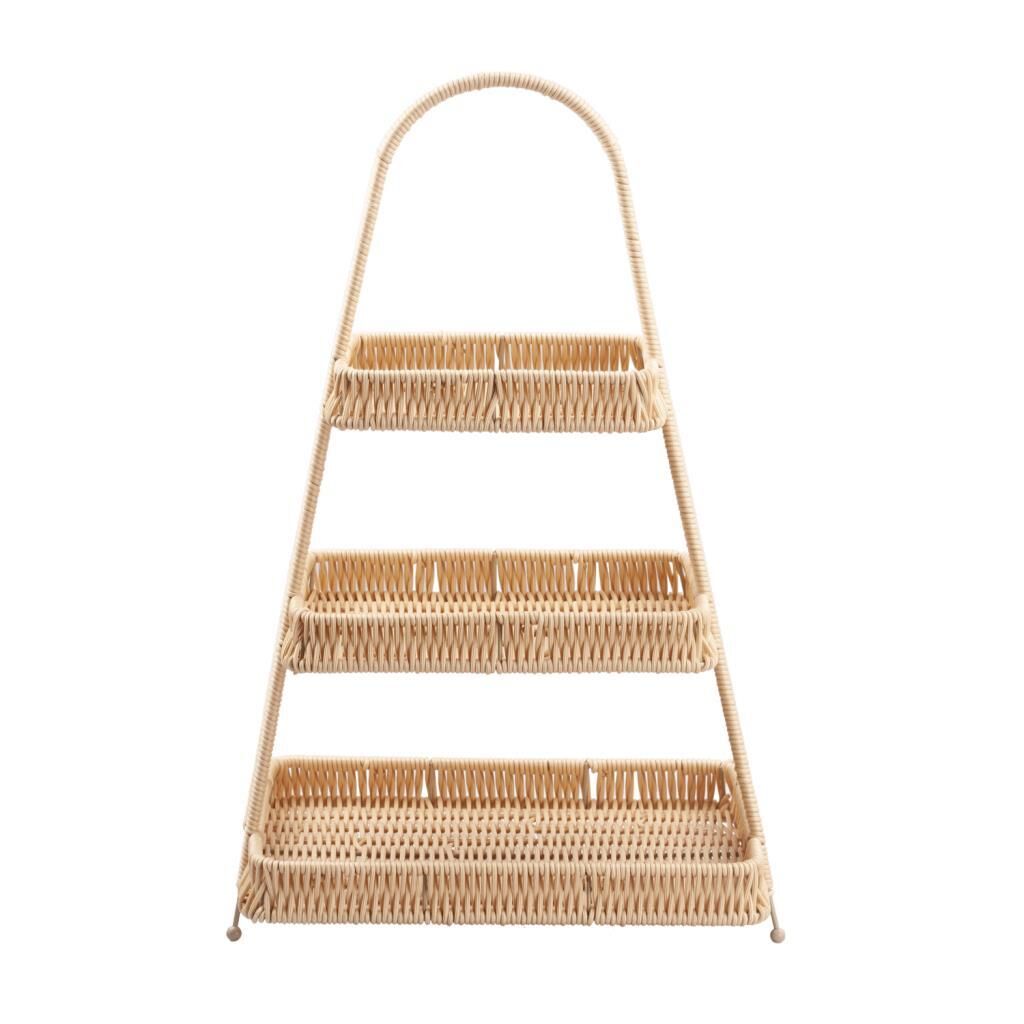 SENTETİK HASIR BEJ 3 KATLI DİKDÖRTGEN SUNUMLUK 50CM