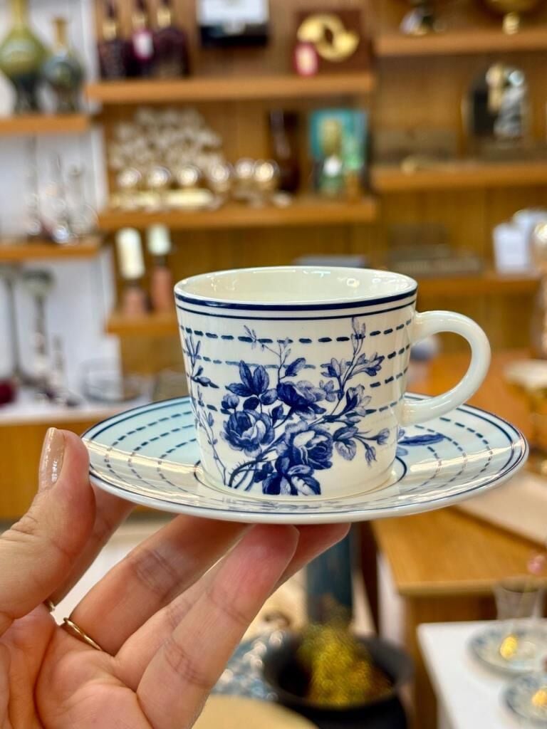 BLUE ROSE TEK KİŞİLİK TÜRK KAHVESİ FİNCANI