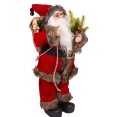 KIRMIZI HEDİYE ÇUVALLI NOEL BABA 45CM