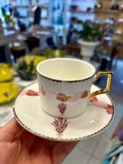 LAVANDER PEMBE TEK KİŞİLİK TÜRK KAHVESİ FİNCANI