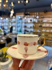 LAVANDER PEMBE TEK KİŞİLİK TÜRK KAHVESİ FİNCANI