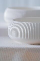 BIANCO LINEA TEKLİ YUVARLAK KASE 17X6CM