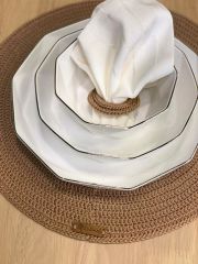 MAKROME BEJ 12 PARÇA YUVARLAK AMERİKAN SERVİS 36CM