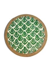 YEŞİL YAPRAK RATTAN SUPLA/DEKORATİF TEPSİ 30CM