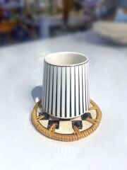 DAMALI SEDEFLİ TEKLİ BARDAK ALTLIĞI 10CM