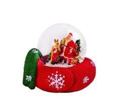 KIRMIZI YEŞİL ELDİVEN KAR KÜRESİ 9CM