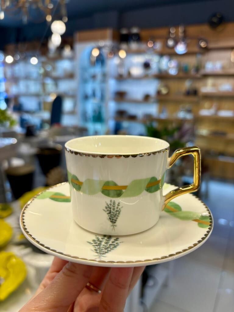 LAVANDER YEŞİL TEK KİŞİLİK TÜRK KAHVESİ FİNCANI