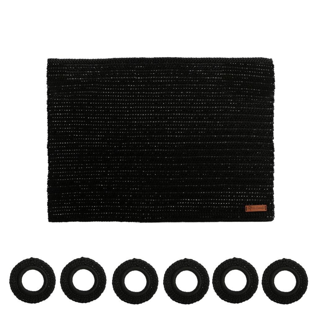 MAKROME SİYAH 12 PARÇA DİKDÖRTGEN AMERİKAN SERVİS 40CM