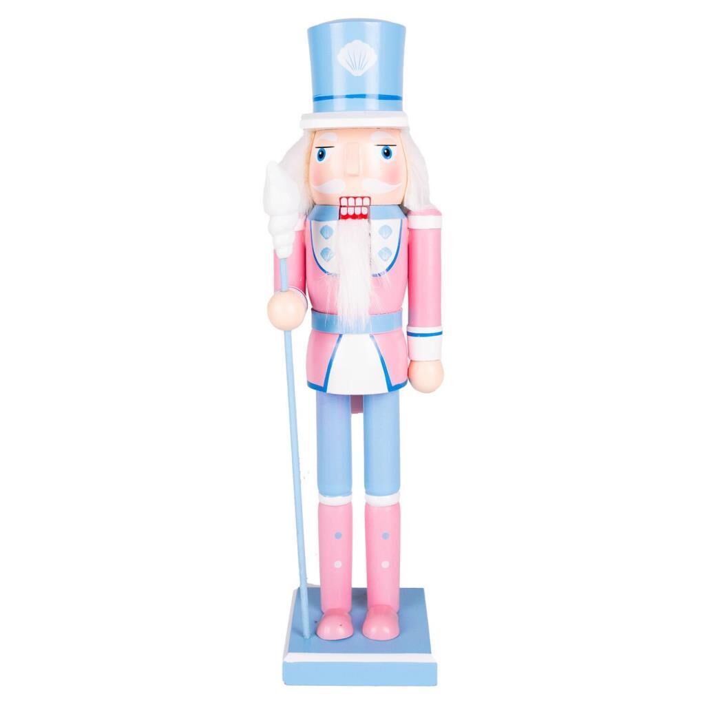 MAVİ PEMBE ŞAPKALI KURŞUN ASKER NOEL DEKOR 37CM