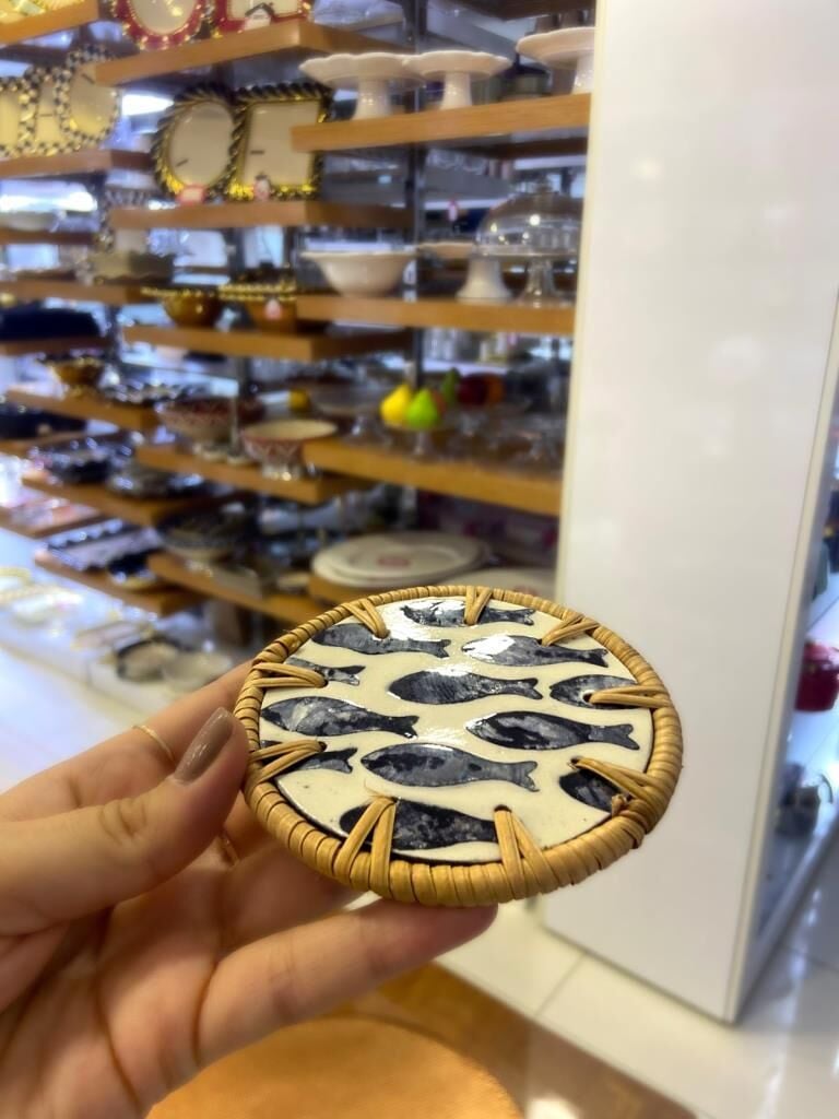 BALIK DESEN TEKLİ BARDAK ALTLIĞI 10CM