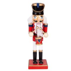 KIRMIZI BEYAZ TRAMPETLİ KURŞUN ASKER NOEL DEKOR 25CM