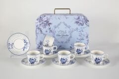 BLUE ROSE 6 KİŞİLİK TÜRK KAHVESİ FİNCANI