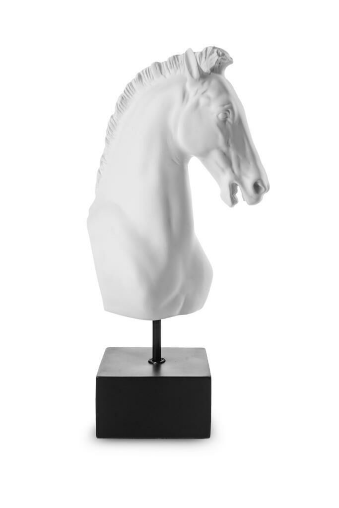 SİYAH BEYAZ KAİDELİ AT BÜST/DEKOR 40CM