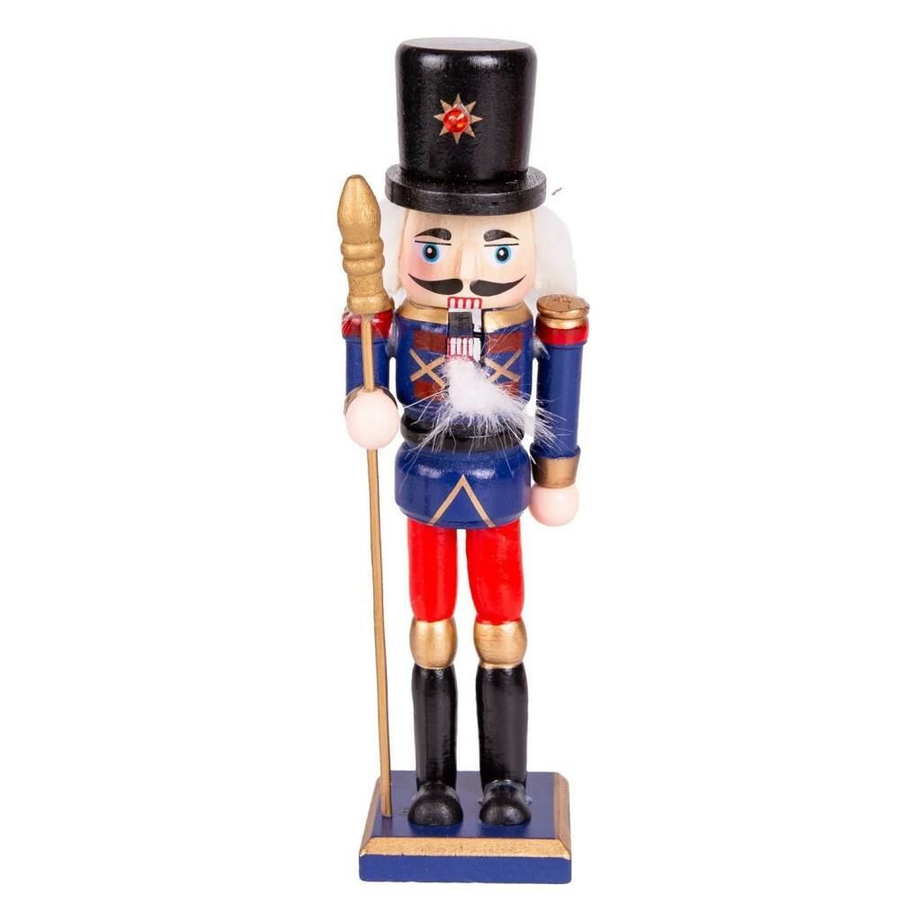 MAVİ KIRMIZI ŞAPKALI KURŞUN ASKER NOEL DEKOR 18CM