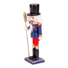 MAVİ KIRMIZI ŞAPKALI KURŞUN ASKER NOEL DEKOR 18CM