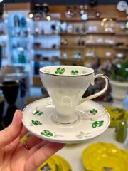 YEŞİL AYAKLI TEK KİŞİLİK TÜRK KAHVESİ FİNCANI