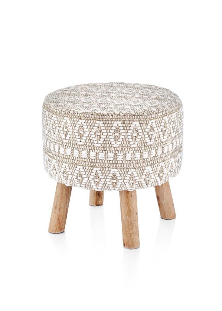 JÜT KREM BEYAZ PUF 40X40X40CM