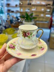 PEMBE SEDEFLİ TEK KİŞİLİK TÜRK KAHVESİ FİNCANI