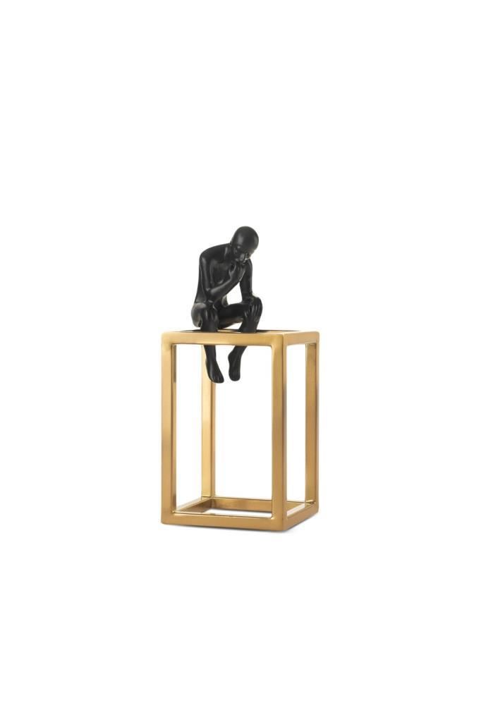SİYAH ALTIN DÜŞÜNEN ADAM DEKOR 22CM