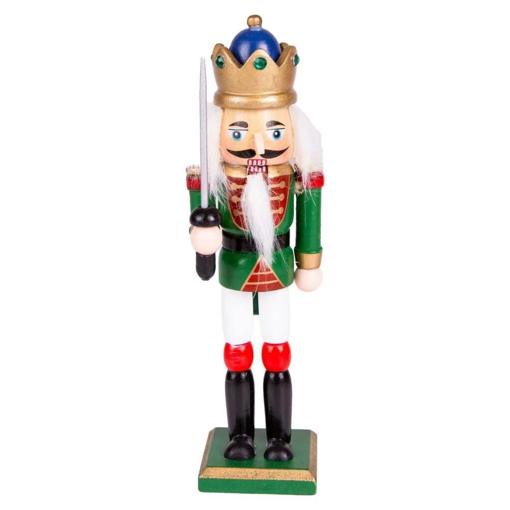 YEŞİL GOLD TAÇLI KURŞUN ASKER NOEL DEKOR 18CM