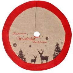 BEJ GEYİK DESEN NOEL AĞAÇ ÖRTÜSÜ 1M