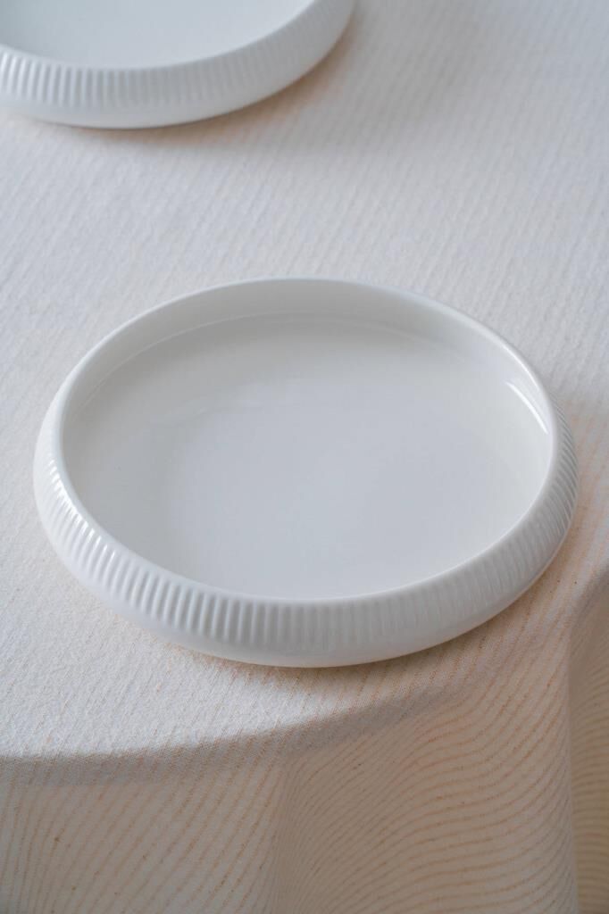 BIANCO LINEA TEKLİ PASTA TABAK 18CM