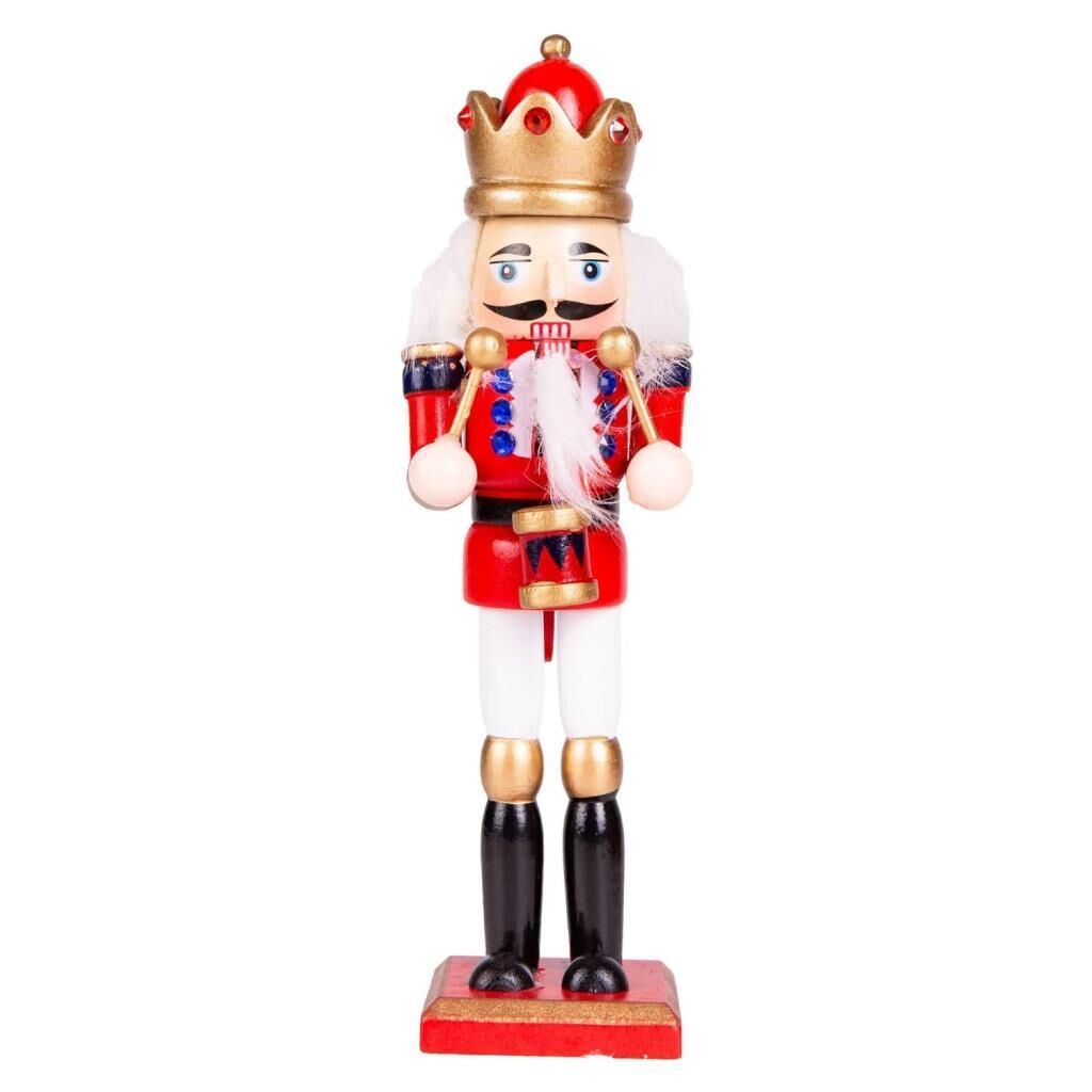 KIRMIZI GOLD TRAMPETLİ KURŞUN ASKER NOEL DEKOR 18CM